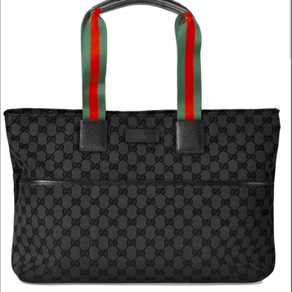 GG Supreme Canvas Diaper Bag, Black